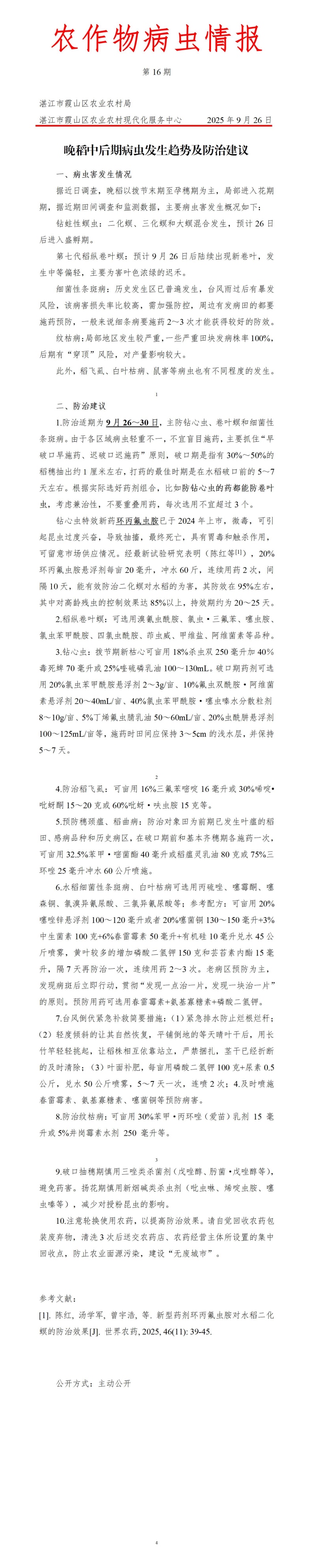 霞山区2025年第16期农作物病虫情报（晚稻中后期病虫发生趋势及防治建议）_01(1).jpg