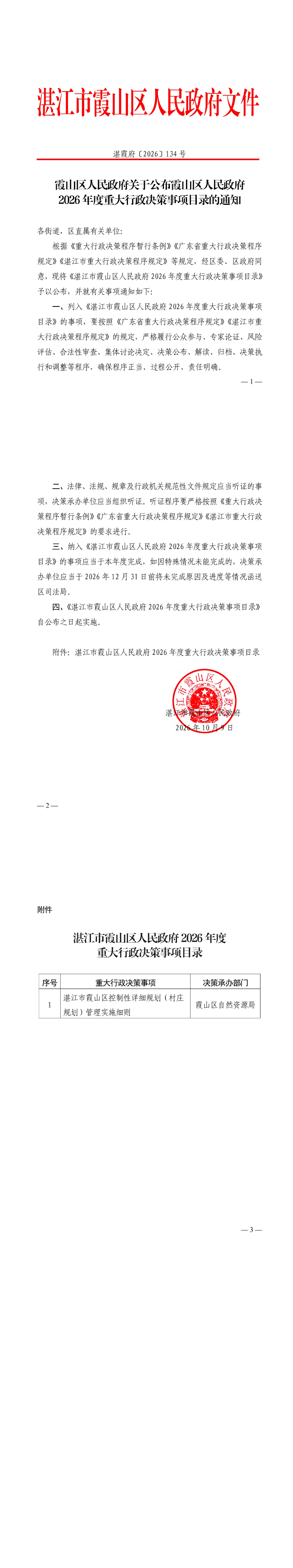 霞山区人民政府关于公布霞山区人民政府2026年度重大行政决策事项目录的通知_00(1).jpg